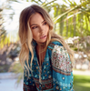 Bohemia V-neck Three Quarter Sleeve Floral Print